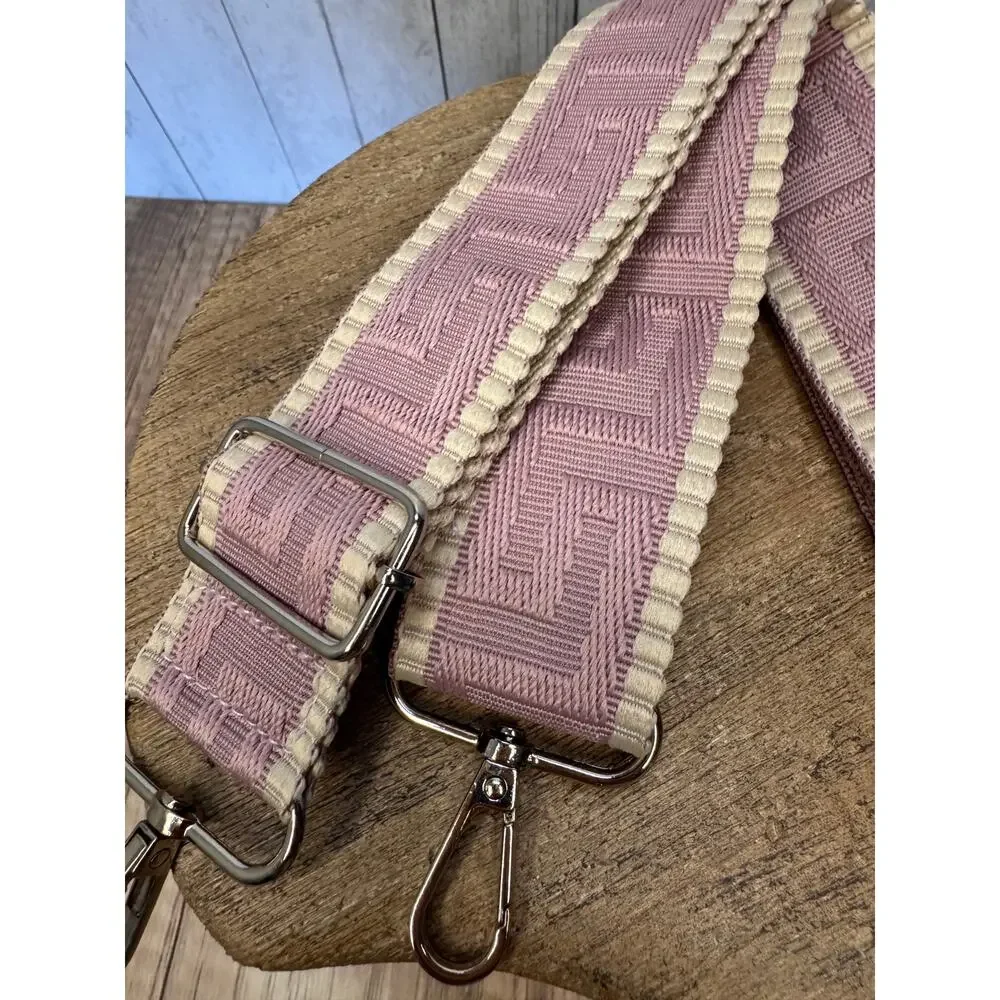 Woven Lavender Purse Strap Wide Striped Bag Strap Boho Crossbody Purse Strap